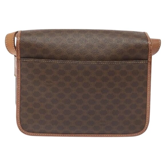 CELINE Macadam Canvas Shoulder Bag PVC Leather Brown Gold Auth KD054 - Picture 2 of 16